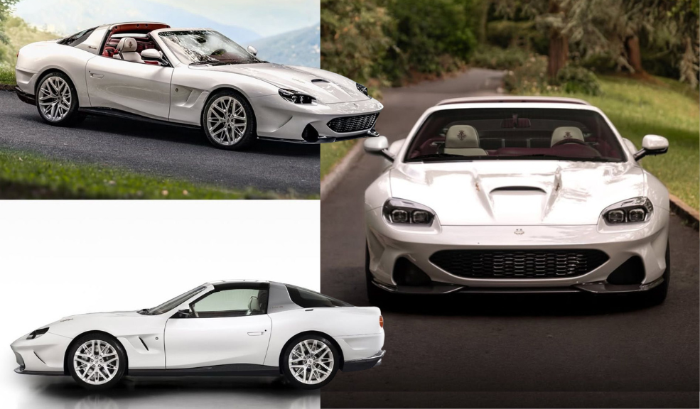 La «Carrozzeria Touring Superleggera» del Ferrari 550 revela una exclusiva variante targa del coupé con motor V12 atmosférico que supera los 690.000 euros.