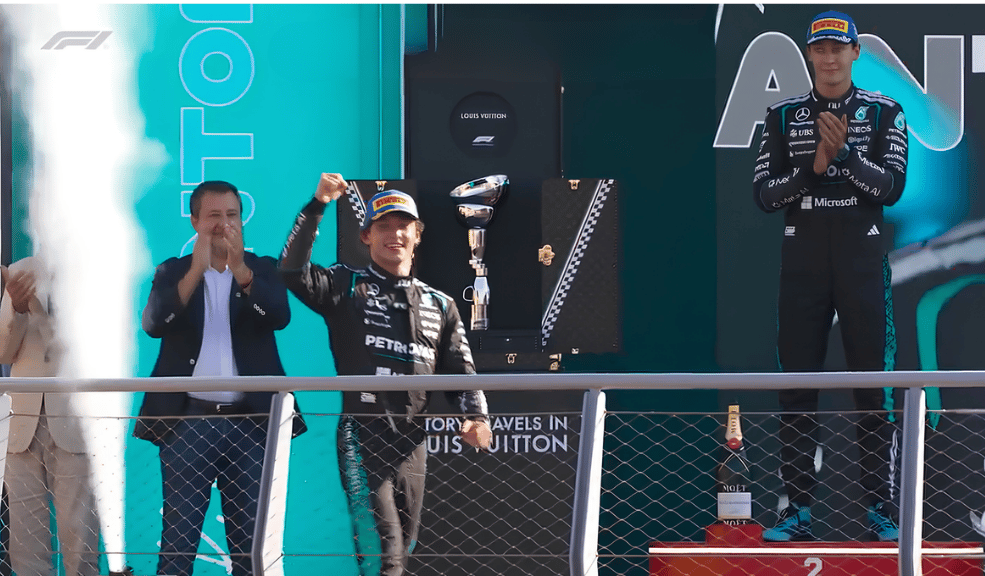 Leclerc se estrella otra vez en la misma curva de Monza; Antonelli remonta desde el 19 y gana